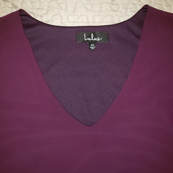Lulu's Freestyle Purple Short Sleeve Shift Dress - Picture 4 of 7